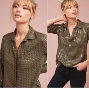 Anthropologie sequin button up